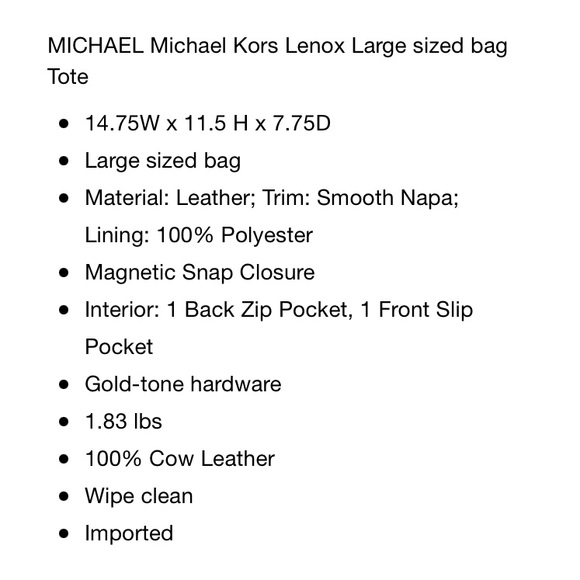 like new Michael Kors large Lenox tote bag in tan cream color “Bisque” - Picture 15 of 17